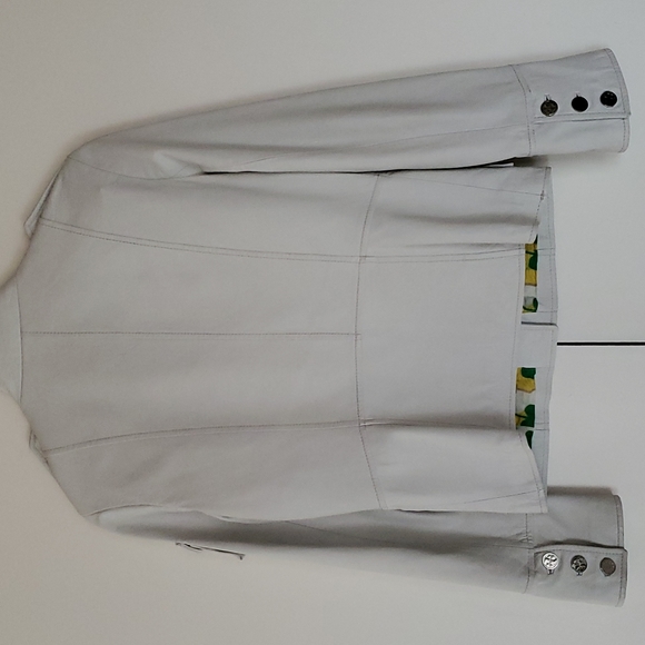 Tory Burch Winter White Sergeant Pepper Military Style Leather Jacket - Picture 9 of 16